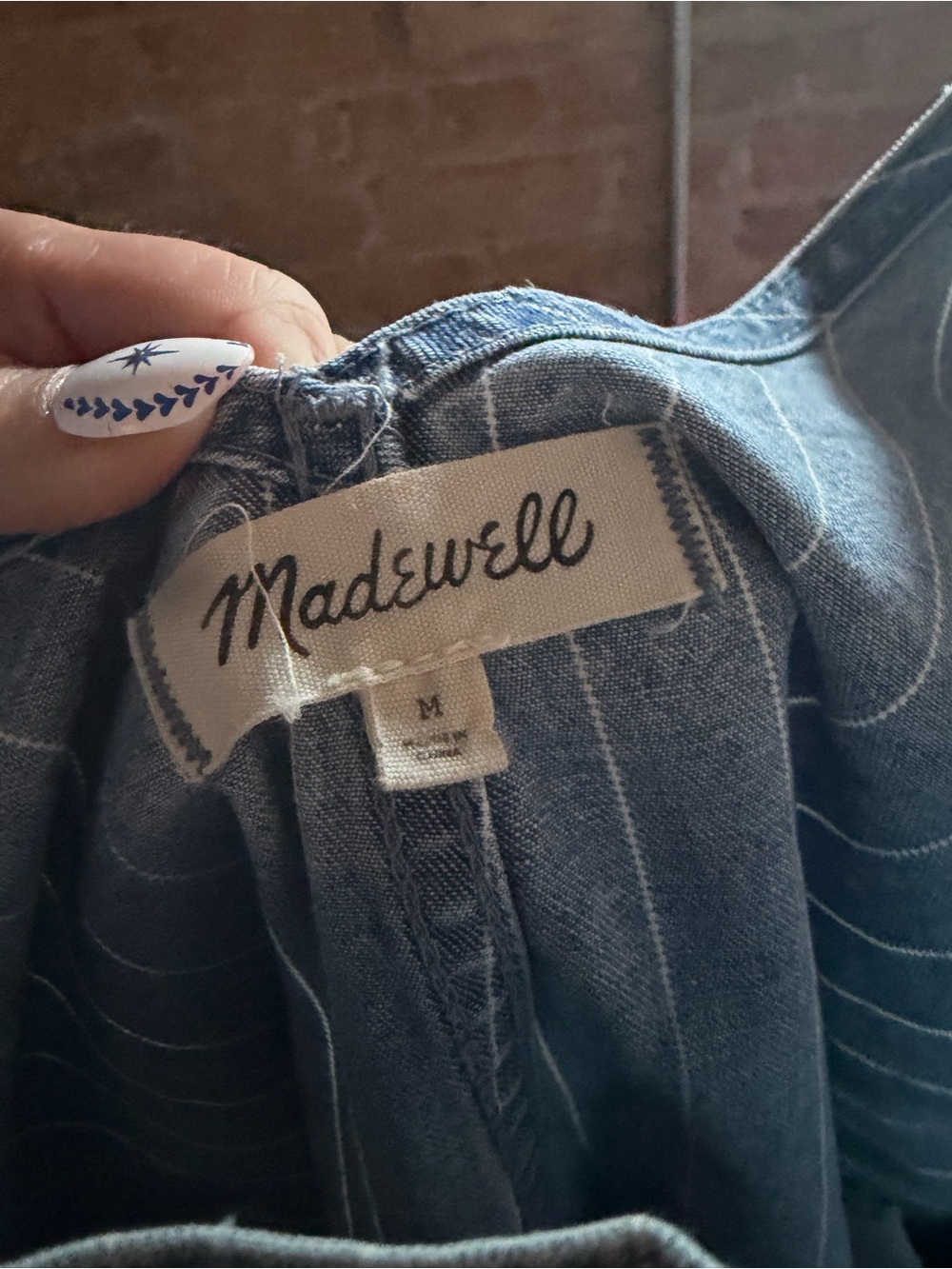 Madewell Blue Stripe Denim Overall Mini Dress - Picture 4 of 4